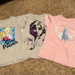 Frozen Elsa Anna Size 6/6X Girls Shirt Lot NWT